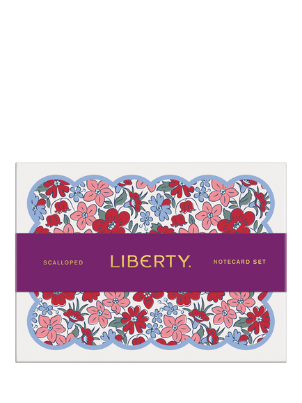 Liberty London Scalloped Note Cards, Set of 8, Multi, Multi