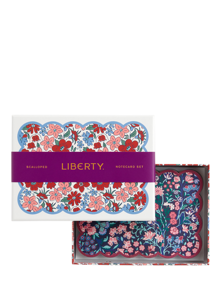 Liberty London Scalloped Note Cards, Set of 8, Multi - view 2, Multi