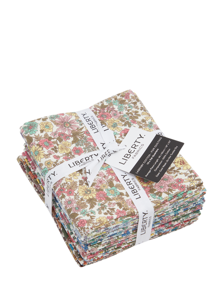 Liberty Fabrics Emily Annabelle Lasenby Cotton Fat Quarter Quilting Fabric, Pack of 10, Multi - view 2, Multi