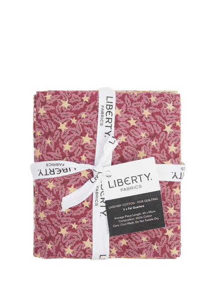 Liberty Fabrics Festive Store Lasenby Cotton Fat Quarter Quilting Fabric, Pack of 5, Pink - view 2, Pink