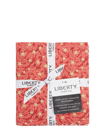 Liberty Fabrics Jolly Countdown Lasenby Cotton Fat Quarter Quilting Fabric, Pack of 5, Red - view 2, Red