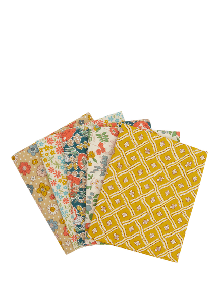Liberty Fabrics Meadow Flowers Wildflowers Garden Fat Quarters, Pack of 5, Multi, Multi