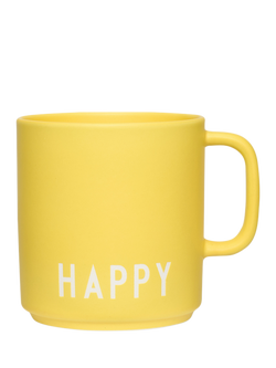 Design Letters Favourite Happy Mug, 250ml, Yellow, Yellow