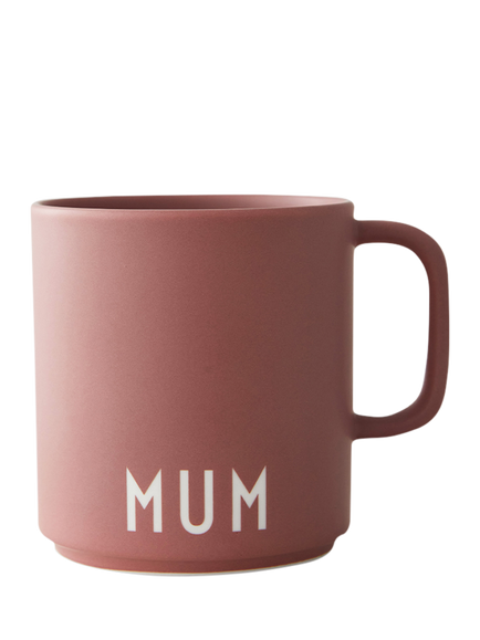 Design Letters Favourite Mum Handle Cup, 250ml, Dusty Pink, Dusty Pink