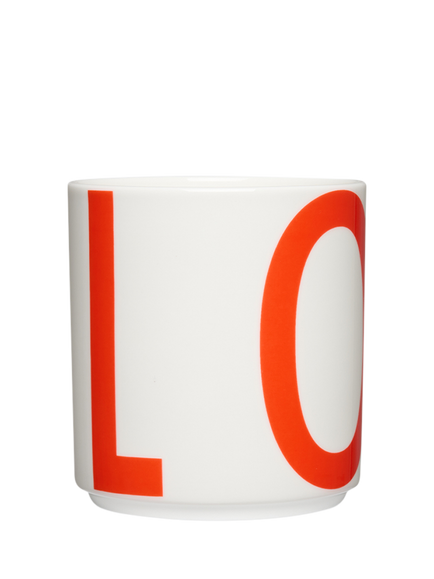 Design Letters XL Vintage Love Cup, 250ml, White / Red, White / Red