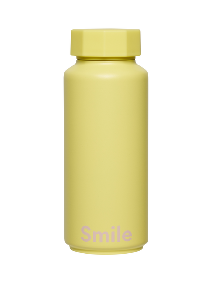 Design Letters Smile Drinks Bottle, 500ml, Yellow, Yellow