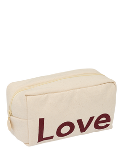 Design Letters Love Wash Bag, Burgundy, Burgundy