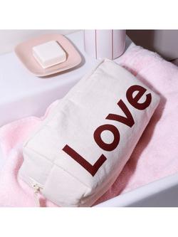 Design Letters Love Wash Bag, Burgundy - view 2, Burgundy