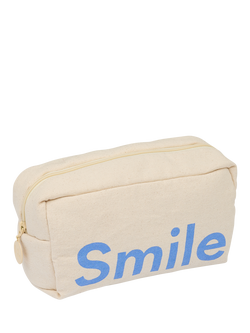 Design Letters Smile Wash Bag, Blue, Blue