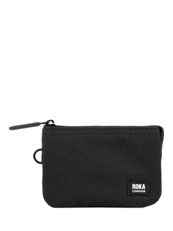 ROKA London Carnaby Zipped Canvas Wallet, Black, Black