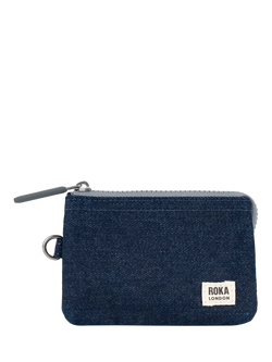 ROKA London Carnaby Zipped Wallet, Dark Denim
