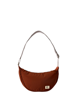 ROKA London Farringdon Taslon Half Moon Shoulder Bag, Henna