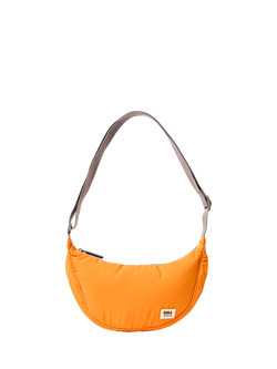 ROKA London Farringdon Taslon Half Moon Shoulder Bag, Jaffa Orange