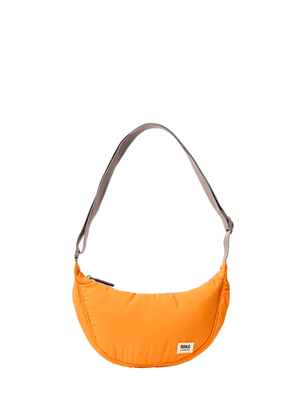 ROKA London Farringdon Taslon Half Moon Shoulder Bag, Jaffa Orange
