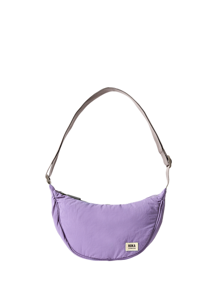 ROKA London Farringdon Taslon Half Moon Shoulder Bag, Petal