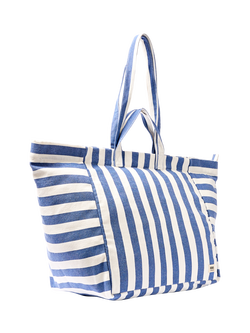 ROKA London Marylebone Oversized Tote Bag - view 2, Denim/White