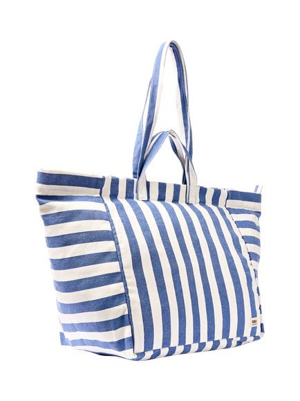 ROKA London Marylebone Oversized Tote Bag - view 2, Denim/White