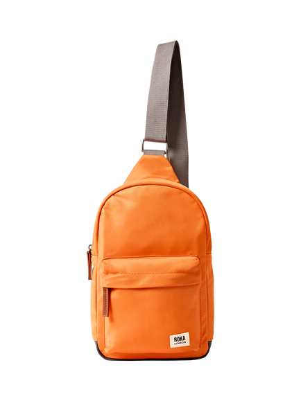 ROKA London Willesden Recycled Nylon Sling Crossbody Bag, 4.5L, Jaffa Orange