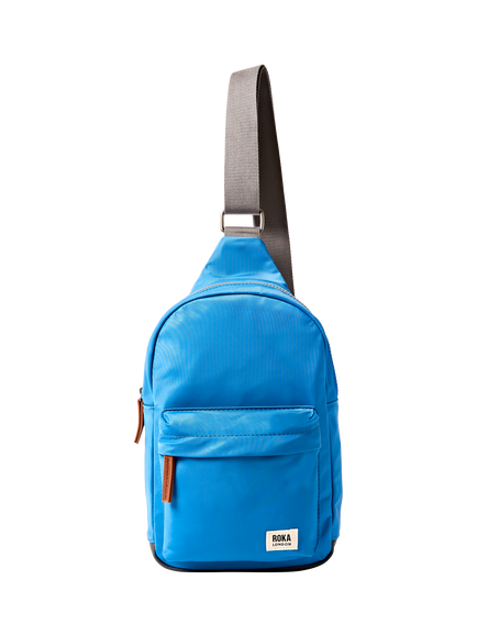ROKA London Willesden Recycled Nylon Sling Crossbody Bag, 4.5L, Malibu Blue