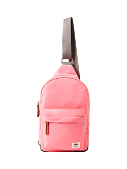ROKA London Willesden Recycled Nylon Sling Crossbody Bag, 4.5L, Pink Lemonade