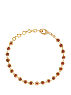 Astley Clarke Deco Garnet Tennis Bracelet, Gold/Red, Gold/Red