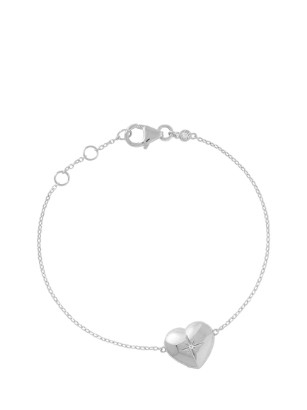 Astley Clarke Biography White Sapphire Heart Locket Chain Bracelet, Silver