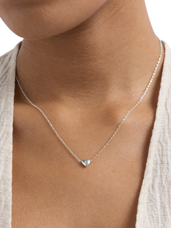 Astley Clarke Biography Mini Heart Necklace, Silver - view 2, Silver