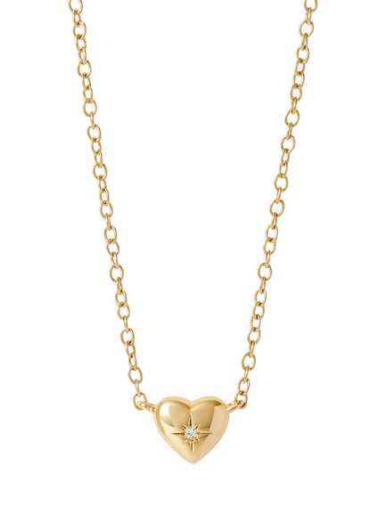 Astley Clarke White Sapphire Tiny Heart Pendant Necklace, Gold, Gold