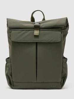 Reiss Pascal Roll Top Backpack, Khaki Green