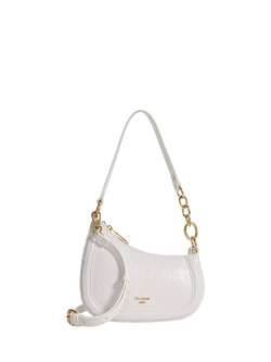 Dune London Direction Asymmetric Chain Detail Shoulder Bag, White