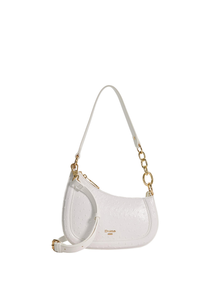 Dune London Direction Asymmetric Chain Detail Shoulder Bag, White