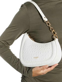Dune London Direction Asymmetric Chain Detail Shoulder Bag - view 2, White