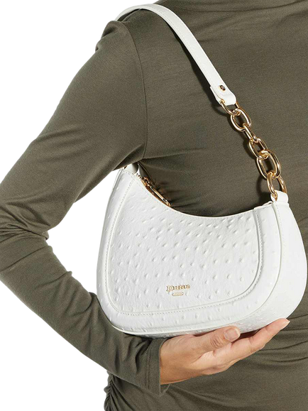 Dune London Direction Asymmetric Chain Detail Shoulder Bag - view 2, White