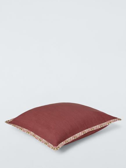 John Lewis Embroidered Border Cushion - view 2, Pink