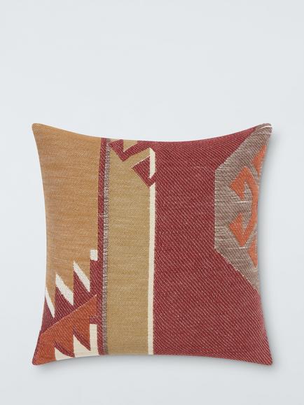 John Lewis Bold Kilim Cushion, Red/Multi, Red Multi