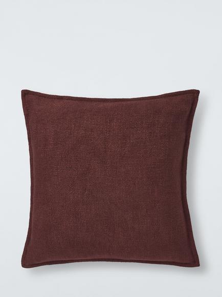 John Lewis Hopsack Cushion, Burnt Umber