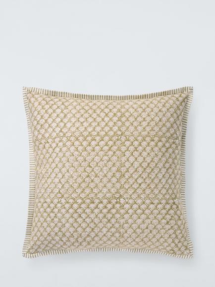 John Lewis Riya Cushion, Bronze Green, Green