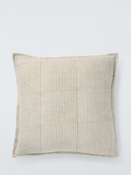 John Lewis Riya Cushion, Bronze Green - view 2, Green