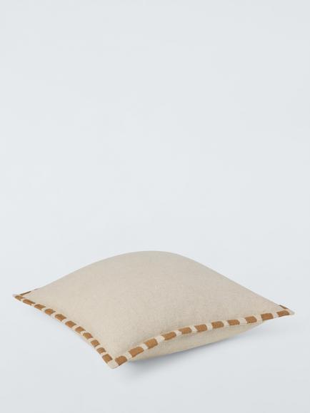 John Lewis Whipstitch Cushion - view 2, Cardamom