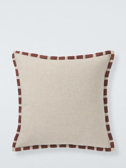 John Lewis Whipstitch Cushion, Burnt Umber