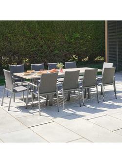 LG Outdoor Sanctuary 8-Seater Extending Garden Dining Table & Chairs Set, Birch - view 2, 