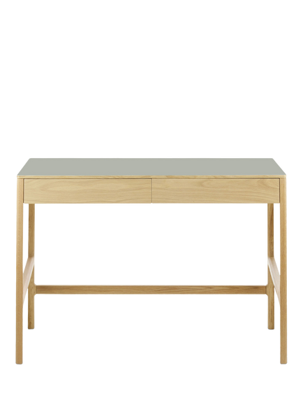 The Conran Shop Domus 2 Drawer Desk, 60cm, Oak, Oak Pebble