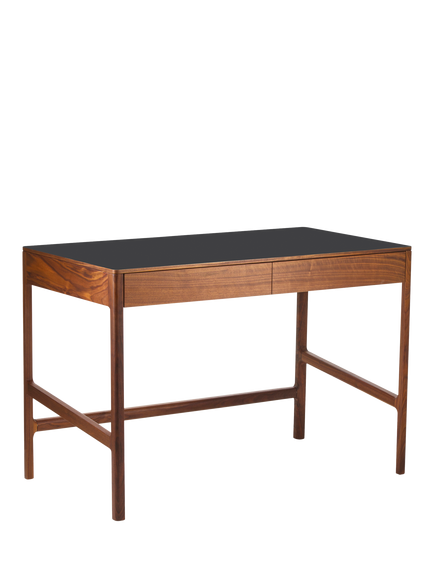 The Conran Shop Domus 2 Drawer Desk, 60cm, Walnut, Walnut Charcoal