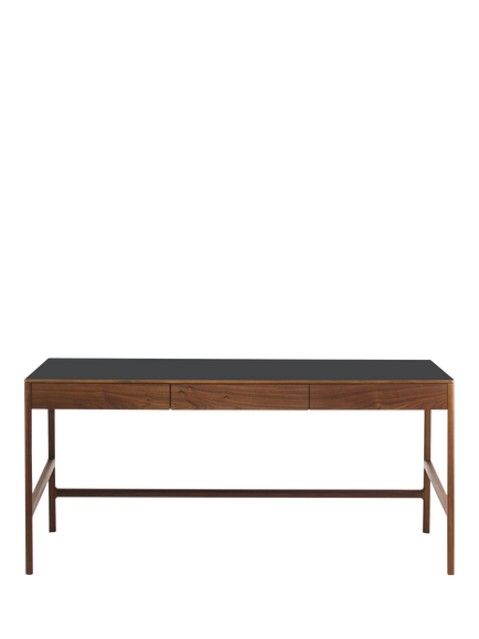 The Conran Shop Domus 3 Drawer Desk, 60cm, Walnut, Walnut Charcoal