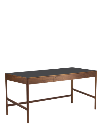 The Conran Shop Domus 3 Drawer Desk, 60cm, Walnut - view 2, Walnut Charcoal