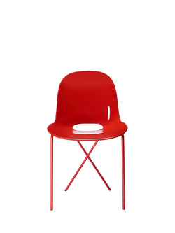 The Conran Shop Cross Leg Gloss Side Chair, Rosso, Gloss Rosso