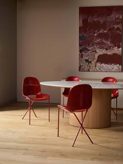 The Conran Shop Cross Leg Gloss Side Chair, Rosso - view 2, Gloss Rosso