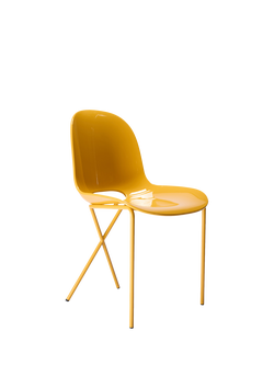 The Conran Shop Cross Leg Gloss Side Chair, Saffron, Gloss Saffron