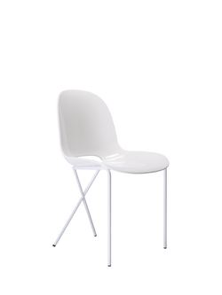 The Conran Shop Cross Leg Gloss Side Chair, White, Gloss White