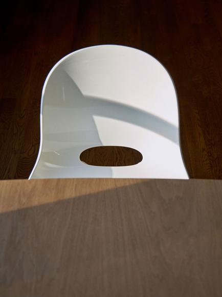 The Conran Shop Cross Leg Gloss Side Chair, White - view 2, Gloss White